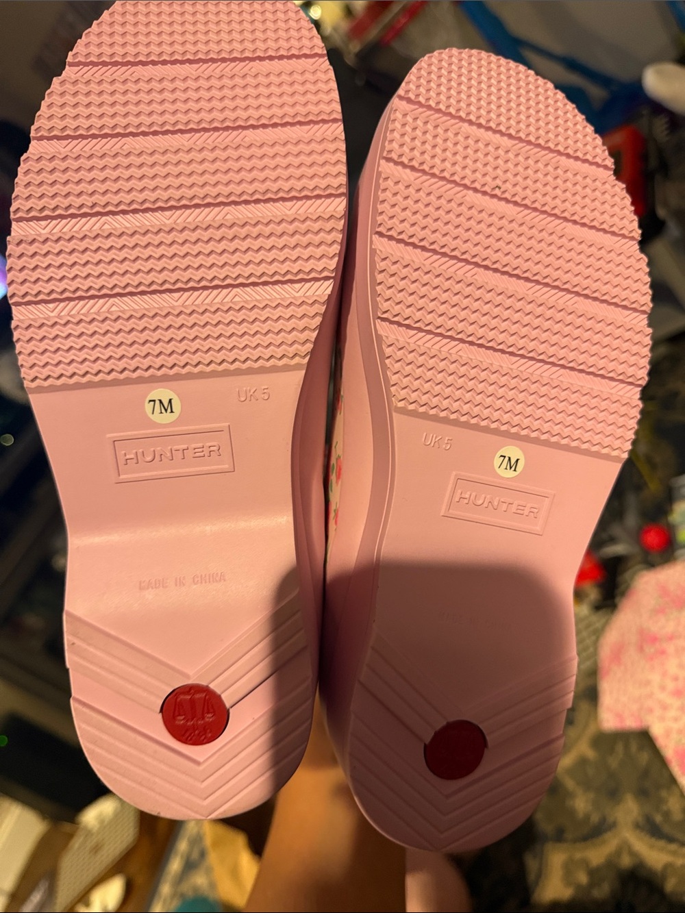 Hunter Pink Floral Rain Boots - LoveShackFancy Collaboration NEW - Picture 2 of 3